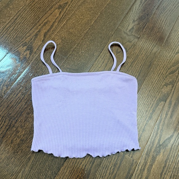 H&M Purple Ribbed Crop Camisole - Picture 1 of 2